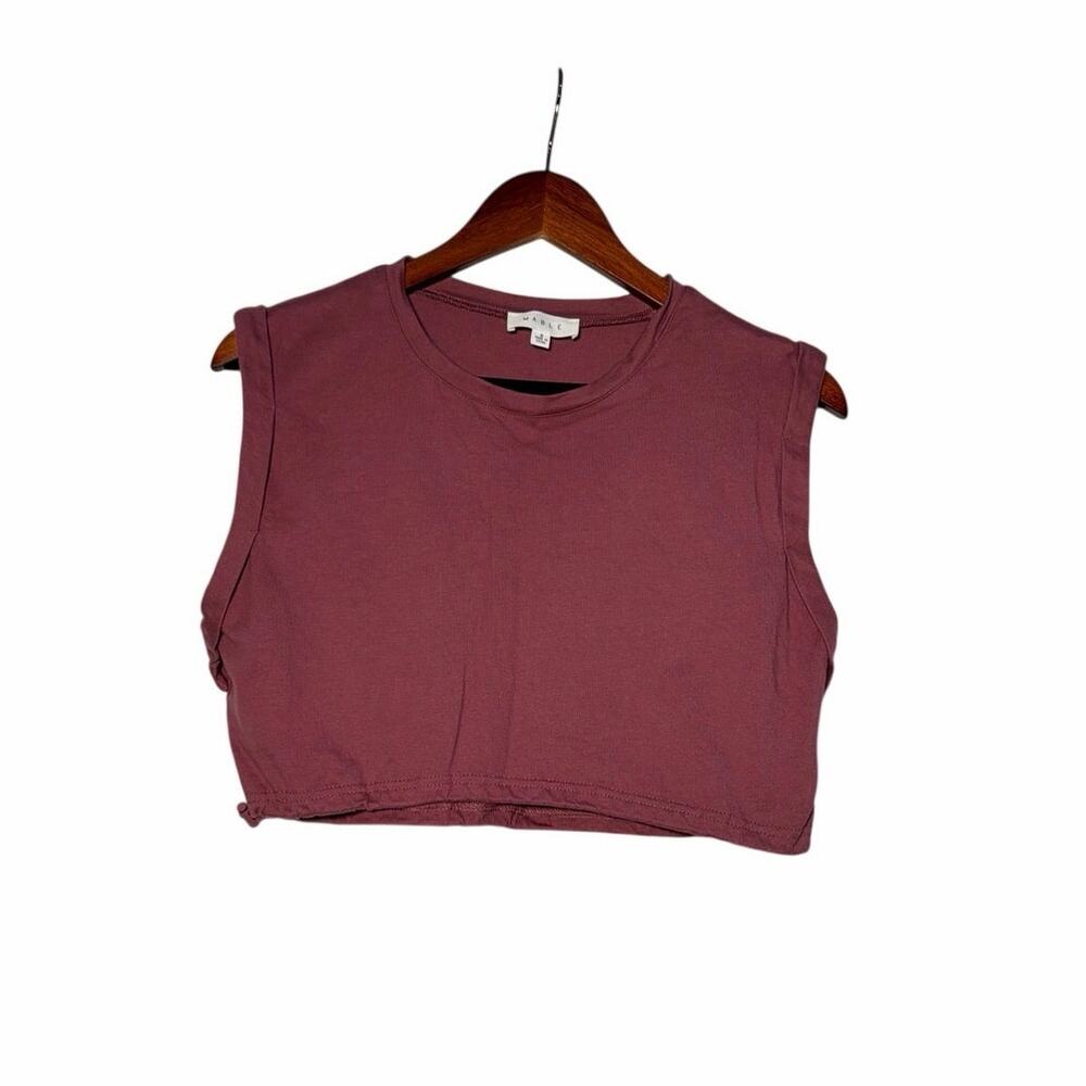 Mable Muscle Top S Rose Pink Sleeveless Cropped Activewear Workout Gym Casual